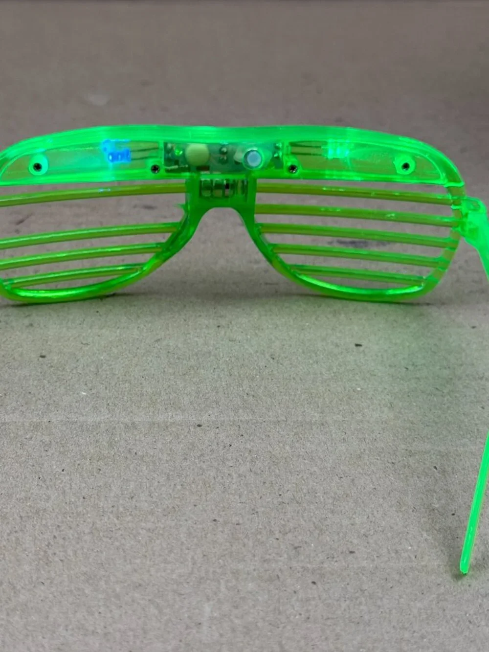 Neon Green LED Shutter Shades - DAMAGE